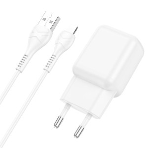 hoco-c96a-single-port-wall-charger-eu-usb-ltn-set-cable