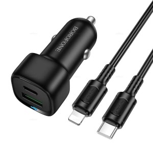 ЗУ Автомобильное Borofone BZ34B 1USB+1Type-C 3.0A 38W PD20W+QC3.0 + кабель
